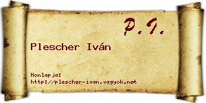 Plescher Iván névjegykártya