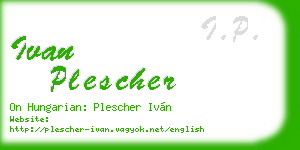 ivan plescher business card